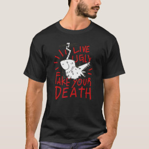 LIVE UGLY FÄLSCHE DEINEN TOD Lustiges Possum Oposs T-Shirt