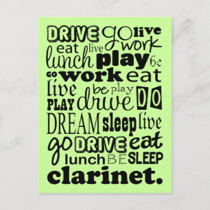 Live um Klarinette zu spielen Postkarte