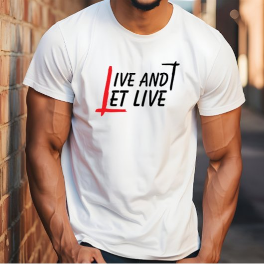 Live und gelassen Live Zitat schwarz roter T - Shi T-Shirt