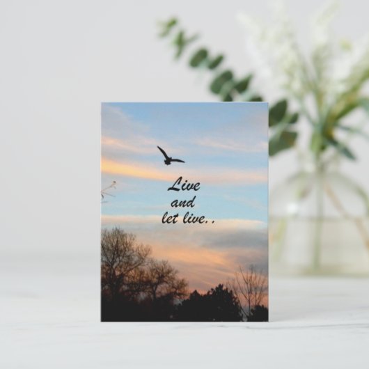 Live und Lass Postkarte (Stehend Vorderseite)
