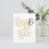 Live und Lass Postkarte (Stehend Vorderseite)
