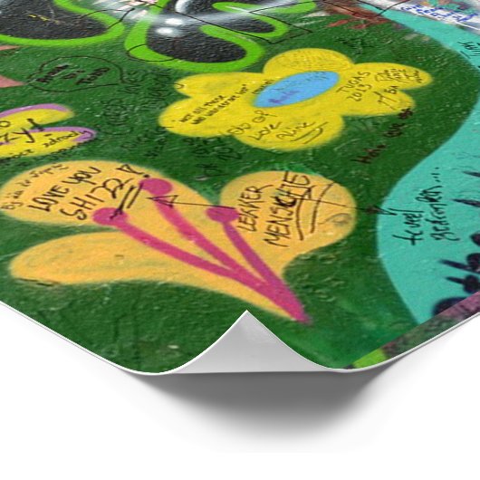 Live Upside Down Peace Sign Wall Poster (Ecke)