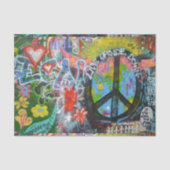 Live Upside Down Peace Sign Wall Seidenpapier (Vorderseite)