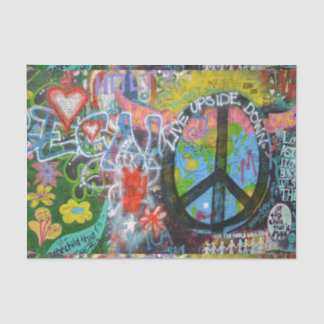 Live Upside Down Peace Sign Wall Seidenpapier