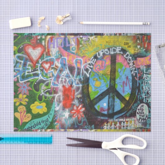 Live Upside Down Peace Sign Wall Seidenpapier (Handwerk)