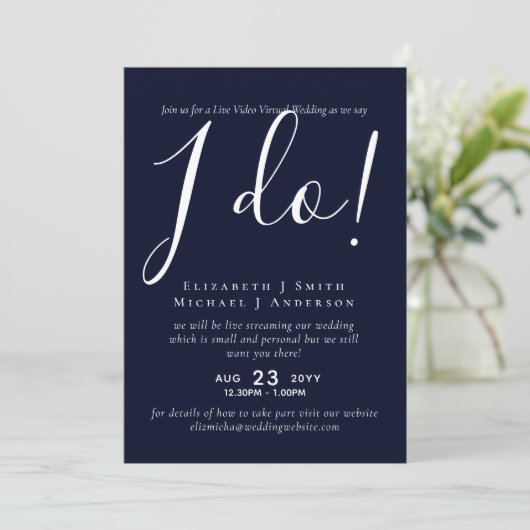 Live-Video-Chat Hochzeiten oder Paare - Einladunge (Stehend Vorderseite)