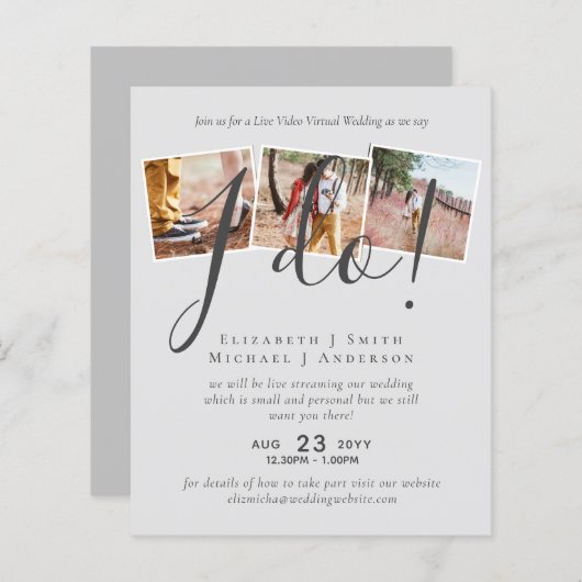 Live-Video-Chat Hochzeiten oder Paare - Einladunge (Vorne/Hinten)