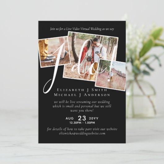 Live-Video-Chat Hochzeiten oder Paare - Einladunge (Stehend Vorderseite)