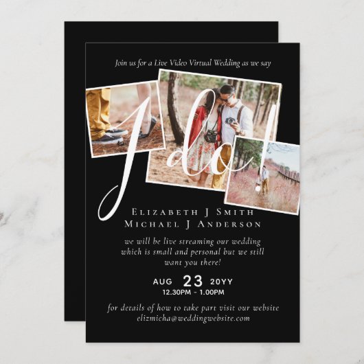 Live-Video-Chat Hochzeiten oder Paare - Einladunge (Vorne/Hinten)