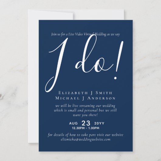 Live-Video-Chat Hochzeiten oder Paare - Einladunge (Vorderseite)