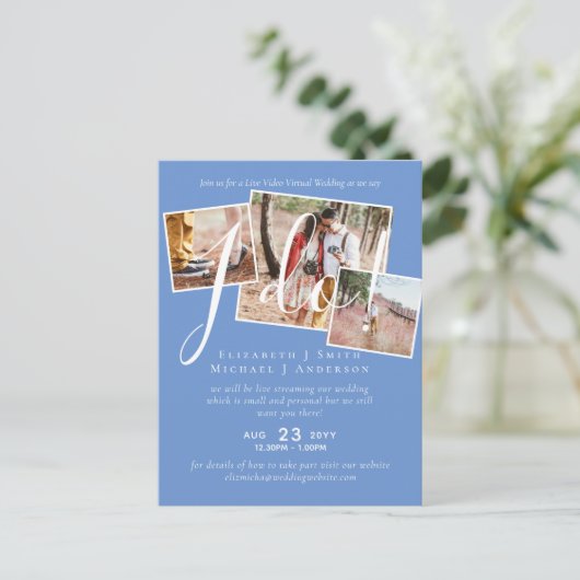 Live-Video-Chat Hochzeiten oder Paare - Einladunge Postkarte (Stehend Vorderseite)