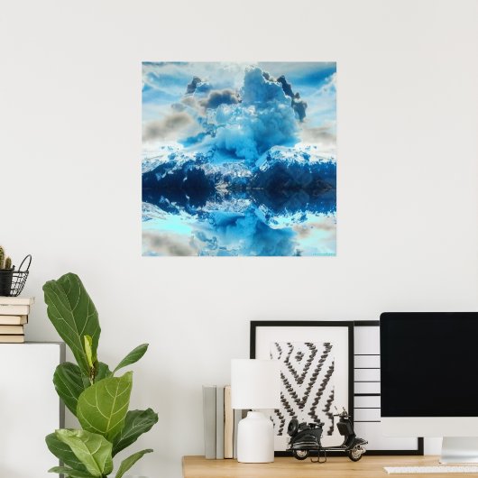 Live-Vulkan 24x24 Reflektion Print Poster (Heimbüro)