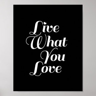 Live-Was - Typografisches Zitat - Schwarz Poster