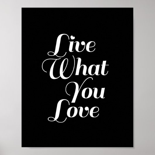 Live-Was - Typografisches Zitat - Schwarz Poster (Vorne)