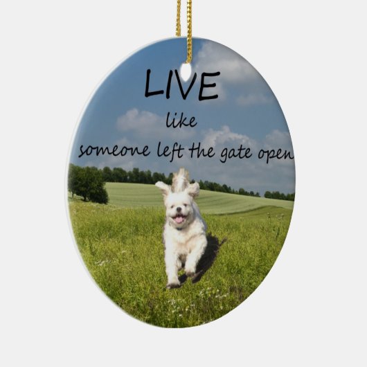 "Live wie jemand verließ dem Tor offene" Keramikornament (Rechts)