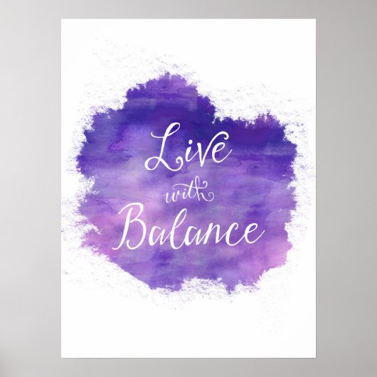 Live with Balance Typography Poster (Vorne)