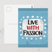 Live with Passion Postcard Postkarte (Vorne/Hinten)