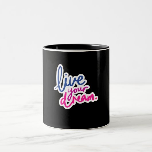 Live Your Dream 11 oz Zwei-Tonen-Tasse Zweifarbige Tasse (Mittel)