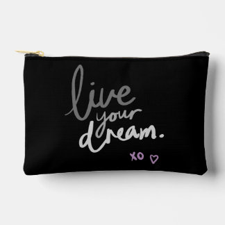 Live your Dream Black Accessories Pouch Zubehörtasche