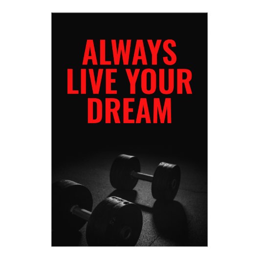 Live Your Dream Bodybuilding Training Fitness Fotodruck (Vorne)