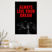 Live Your Dream Bodybuilding Training Fitness Poster (Küche)