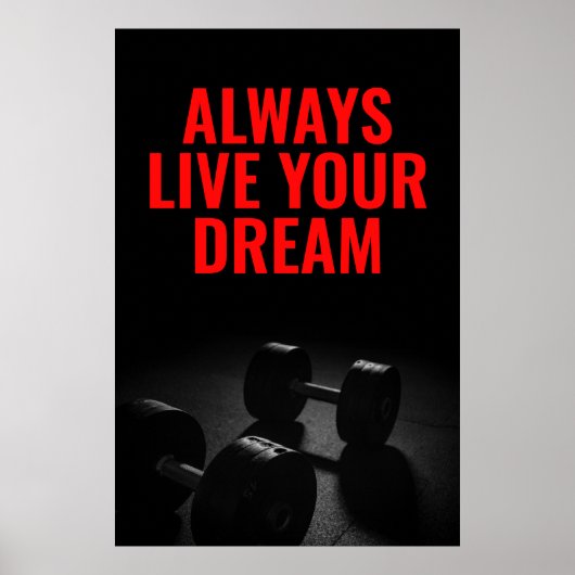 Live Your Dream Bodybuilding Training Fitness Poster (Vorne)