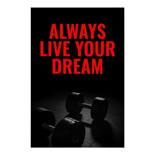 Live Your Dream Bodybuilding Training Fitness Poster (Vorderseite)