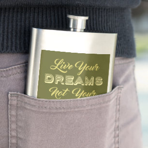 Live Your Dream individuelle Name & Color Flask Flachmann