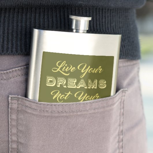 Live Your Dream individuelle Name & Color Flask Flachmann (Beispiel)