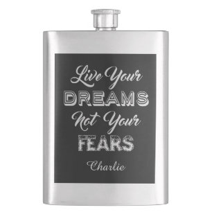 Live Your Dream individuelle Name & Color Flask Flachmann