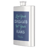 Live Your Dream individuelle Name & Color Flask Flachmann (Links)
