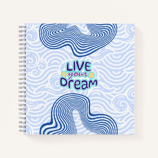 Live Your Dream - Motivational Blue  Notizblock (Vorderseite)