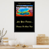 Live Your Dream Poster Yellowstone (Küche)