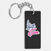 Live your Dream Rectangle Schlüsselanhänger (Vorderseite links)