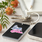 Live your Dream Rectangle Schlüsselanhänger (Vorderseite rechts)