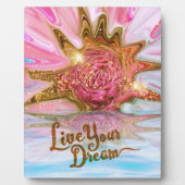 Live Your Dream - Rose Blume Power Fotoplatte (Vorderseite)