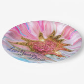 Live Your Dream - Rose Blume Power Pappteller (Schrägansicht)
