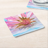 Live Your Dream - Rose Blume Power Rechteckiger Pappuntersetzer (angewinkelt)