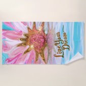 Live Your Dream - Rose Blume Power Strandtuch (Vorderseite)