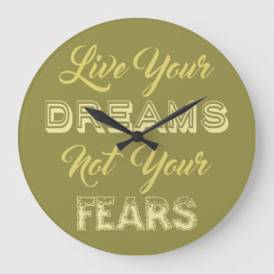 Live Your Dreams benutzerdefinierte Farb-Wanduhren Große Wanduhr