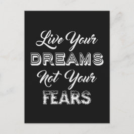 Live Your Dreams benutzerdefinierte Farbpostkarte Postkarte