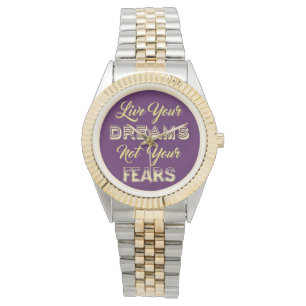 Live Your Dreams - benutzerdefinierte Farbuhren Armbanduhr