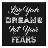 Live Your Dreams benutzerdefiniertes Farbposter Poster (Vorderseite)