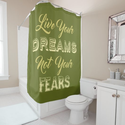Live Your Dreams Custom Color Duschvorhang (Beispiel)