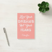 Live your Dreams individuelle Name & color Post-It Klebezettel (Büro)