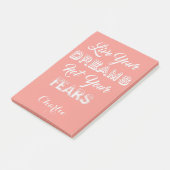 Live your Dreams individuelle Name & color Post-It Klebezettel (angewinkelt)