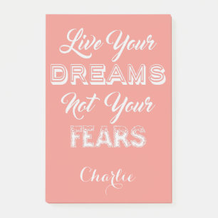 Live your Dreams individuelle Name & color Post-It Klebezettel