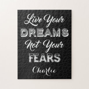 Live Your Dreams individuelle Name & Color Puzzle