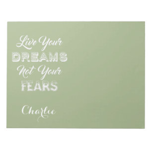 Live Your Dreams Notizbücher mit individuellem Nam Notizblock
