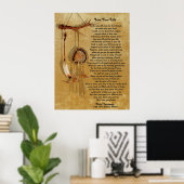 "Live Your Life", Chief Tecumseh w/ Dream Catcher Poster (Heimbüro)